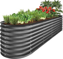 Best Choice Products 8x2x2ft Metal Raised Garden Bed, Oval Outdoor Deep Root Planter Box for Vegetables, Herbs w/ 4 Support Bars, 215 Gal Capacity - Charcoal by GreenHaven Gardens