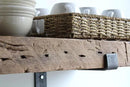 Urban Legacy Reclaimed Barn Beam Deep Shelves | Deep Shelves with Brackets Included, Set of 2 | (Natural Full Profile Bracket, 24" x 11" x 3") by CozyNest Decor