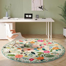 Round Rug 6ft Washable Circle Rug Non Slip Low Pile Boho Floral Small Circular Rug for Bedroom, Bathroom, Entryway, Kids Room, Office, College Dorm(Green) by CozyNest Decor