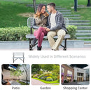 Heavy Duty Park Bench with Back Portable Frame, Outdoor Steel Bench with Backrest, Outdoor Park Bench Expanded Metal Mesh Bench for Lawn, Park, Deck, Garden, Patio, Porch, Black (Gray, 4FT) by GreenHaven Gardens