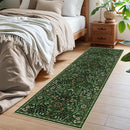 2x6 Washable Runner Rug,Dark Green Floral Boho Area Rug for Hallway,Low-Pile Non-Slip Stain Resistant Carpet for Kitchen, Bedside,Laundry Room,Entryway by TinyTreasures Baby Boutique