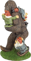 Design Toscano Schlepping the Garden Gnomes Bigfoot Yeti Indoor/Outdoor Garden Statue, 16 Inch Tall, Cast Stone Resin, Painted Full Color Finish by GreenHaven Gardens