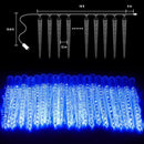 Icicle Lights Outdoor, 19.8Ft Meteor Shower Lights with 20 Tubes, Snowfall Shooting Star Light Effect, Falling Cascading Crystal Christmas Decorations for House, Eave, Roofline, Patio, Blue by GreenHaven Gardens