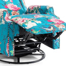 UIXE Swivel Rocker Manual Recliner Chair, Wingback Swivel Glider Fabric Nursery Reclining Sofa Chair, High Back Upholstered Arm Chair for Living Room Bedroom - Peacock Blue by CozyNest Decor