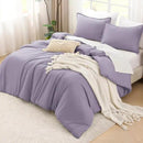 Litanika Grayish Lavender Purple Comforter Set King Size, 3 Pieces Lightweight Solid Bedding Comforter Set, All Season Fluffy Bed Set (104x90In Comforter & 2 Pillowcases) by CozyNest Decor