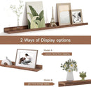 Picture Ledge Shelf for Wall, Floating Shelves Set of 4, 36 Inch Long Nursery Book Shelves for Toys Storage, Kids Bookshelf Wall Mounted for Books Photo Frames, Walnut by TinyTreasures Baby Boutique