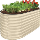 Best Choice Products 4x2x2ft Outdoor Metal Raised Garden Bed, Oval Deep Root Planter Box for Vegetables, Flowers, Herbs, and Succulents w/ 101 Gallon Capacity, Rubber Edge Guard - Beige by GreenHaven Gardens