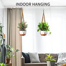 43 Inch Macrame Plant Hanger - Fits 6-15 Inch Pots, Extra Long Hanging Planter Holder for Indoor Outdoor, with Red Wood Beads, Boho Home Decor, 2 Pack, Brown (POTS NOT Included) by GreenHaven Gardens