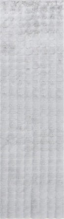 nuLOOM Jeni Solid Faux Rabbit Machine Washable Runner Rug, 2' 6" x 10', Silver by CozyNest Decor