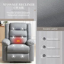 Recliner Chair with Massage & Heat, 8 Vibration Points, 5 Modes, 115-165° Reclining, Manual Recliner for Adults, Timer & Intensity Control, Faux Leather Massage Chair with Side Pocket for Living Room by CozyNest Decor