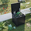 51 Gallon Resin Deck Box, Lockable Patio Outdoor Storage Box for Furniture, Garden Tools and Tools Storage, Waterproof Outside Storage Boxes - Black by GreenHaven Gardens