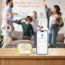 J&D Mini Karaoke Machine for Kids Adults, Portable Bluetooth Speaker with 2 Wireless Mics and Cat Sticker for Girls Boys Age 3–10 Birthday Gifts Princess Toys, Colorful LED, Green by TinyTreasures Baby Boutique
