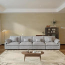 JACH Sectional Couches for Living Room, 4 Seater Cloud Sectional Couch with Deep Seat, Down Filled Modular Sofa, Covers Removeable & Washable, Sofas Furniture for Living Room, Light Grey by CozyNest Decor