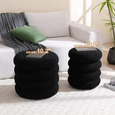 ONEVOG 16 Inch Small Ottoman Foot Rest, Sherpa Storage Ottoman for Toys, Black Vanity Stool Soft Tufted Fabric Pouf, Footstool Seat for Living Room, Dorm, Bedroom by CozyNest Decor