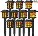 GIGALUMI Solar Lights for Outside,10 Pack Flickering Flame LED Solar Outdoor Lights, Waterproof Solar Garden Lights Maintain 10 Hours of Lighting for Christmas, Garden, Landscape, Path, Yard, Patio by GreenHaven Gardens