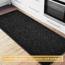 fani Heavy Duty Large Outdoor Indoor Entrance Black Doormat Waterproof Low Profile Entrance Rug Front Door Mat Patio Anti-Skid Rubber Back, 35x72 inch (Black) by GreenHaven Gardens