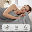 Joydeco Chunky Cable Knit Throw Blanket, Lightweight 100% Cotton Soft Cozy Throw Twin Blanket for Couch Bed and Sofa, Rustic Breathable Farmhouse Blanket Gift for Women Men(Grey, 51"x63") by CozyNest Decor