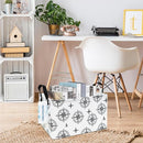 LANGYASHAN Rectangular Storage Bin Collapse Canvas Fabric Cartoon Storage Basket with Handles for Organizing Home Kitchen Boys and Girls Toys Office Closet Shelf Baskets (Rec Black Compass) by TinyTreasures Baby Boutique