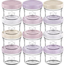 KeaBabies 12pk 4oz Glass Baby Food Containers with Lids - Leak-Proof, Microwavable Small Glass Jars, Baby Purees & Toddler Snack Storage Containers, BPA-Free, Dishwasher & Freezer Safe (Lilac) by TinyTreasures Baby Boutique