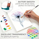 CHROMATEK Watercolor Paint Set - 84 Piece Kit for Adults, Beginner & Professional Artists - 48 Tubes (12ml), 25 Page Sketch Paper Pad, 8 Painting Brushes, Aquapen, Palette, Masking Tape - Art Supplies by TinyTreasures Baby Boutique