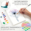 CHROMATEK Watercolor Paint Set - 48 Piece Kit for Adults, Beginners & Professional Artists - 48 x 12ml Liquid Water Color Tubes - Richly Pigmented Vibrant Colors - Art Supplies by TinyTreasures Baby Boutique