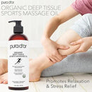 PURA D'OR 16 Oz Organic Deep Tissue Sports Massage - Jojoba, Sunflower, Almond, Grapefruit & Eucalyptus Oils - Alleviate Muscle Soreness by CozyNest Decor