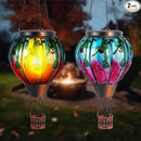 2 Pcs 20Inch Hummingbird Hot Air Balloon Hanging Solar Lantern Outdoor Garden Decor Waterproof Hot Air Balloon Flame Lantern for Lawn Porch Yard by GreenHaven Gardens
