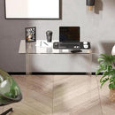 Acrylic Desk, Modern Study Table for HomeOffice-Extended Surface Multi-Purpose Console & EntrywayTable, Sturdy Lightweight Design (42.5-inch, Transparent) by CozyNest Decor