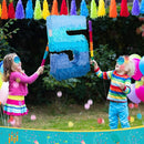 Sratte Number 1 2 3 4 5 6 7 8 9 Piñata with Stick Blindfold Confetti, Gradient Blue Piñata for Kids Boys Girls Birthday Party Anniversary Decorations Supplies(Number 5) by TinyTreasures Baby Boutique