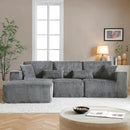 HYJT-H&K Modular Sectional Sofa Cloud Sectional Couch, 107" Comfy Fluffy L Shaped Dark Grey Couches for Living Room, Deep Seat Memory Foam Plush Corduroy Boneless Couch Sectionals Left Facing Chaise by CozyNest Decor