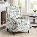 UIXE Floral Pushback Recliner Chair, Fabric Upholstered Armchair Push Back Accent Chair for Living Room, Rivet Trim Club Chair Home Theater Single Sofa Reading Seat - Bird by CozyNest Decor