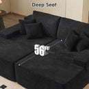 ovios 81" Oversized Sectional Double Lounge Chaise with Cloud Plush Sofa Bed, No Assembly Required, Fluffy Modern Sleeper Loveseat Chair for Indoor Living Room Bedroom Reading, Black (Corduroy Fabric) by CozyNest Decor