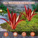 TOMBABY Enlarge Thickened Wind Resistant Metal Agave Garden Art Metal Plant Country Garden Sculpture Statue Outdoor Decoration Agave Metal Plant Courtyard Garden Lawn Ornament Gift (2, 12 Leaves red) by CozyNest Decor