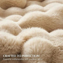 EVERGRACE Ultra Soft Luxury Fluffy Ridgeline Faux Rabbit Fur Throw Blanket, Thick Warm Bubble Throw for Bed, Cozy Plush Reversible Blankets for Couch, Chair, Sofa, Cream, 60x80 Inches, 870 GSM by CozyNest Decor