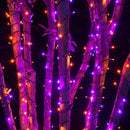 Dazzle Bright Purple & Orange Halloween String Lights, 33FT 100 LED Connectable Black Wire 8 Modes String Lights, Waterproof Halloween Decorations for Indoor Outdoor Patio Party Holiday by TinyTreasures Baby Boutique