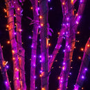DAZZLE BRIGHT Halloween 300 LED String Lights, 100FT String Lights with 8 Lighting Modes, Halloween Decorations for Party Carnival Supplies, Outdoor Yard Garden Decor (Purple & Orange) by CozyNest Decor