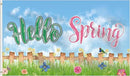 Hello Spring Birds with Flowers Home Flag 3x5 Ft,Seasonal Welcome Home Flower Spring Sweet Farmhouse Rustic Home Décor House Flag Seasonal Holiday Party Polyester Outdoor Decor with Brass by GreenHaven Gardens