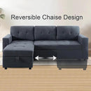 Naomi Home Transform Any Space: Sleeper Sectional Sofa with Convertible Sofa Bed & Inviting Chaise. Find Tranquil Comfort with Stress-Relieving Design & Durable Cushions - Dark Gray/Velvet by CozyNest Decor