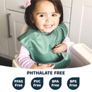 Tiny Twinkle Mess Proof Baby Bibs for Eating - Waterproof, Wipeable Bibs - Toddler Bibs - Travel Friendly - PFAS, PVC, BPA, Phthalate Free - Baby Food Bibs(3 Pack,Olive. Slate) by TinyTreasures Baby Boutique