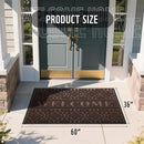 Yimobra Welcome Mat Outdoor Indoor, All-Season Waterproof Front Door Mat Outside Entrance, All-Weather Heavy Duty Non-Slip Doormat, Low Profile Porch Patio Entrance Mats, 60x36, Brown by CozyNest Decor