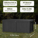 120 Gallon Outdoor Deck Box,Storage Lockable Waterproof Patio Furniture,Garden Tools,Cushions,Pool Accessories Outside Storage Resin Box(Black) by GreenHaven Gardens