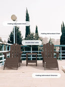 KINGYES Folding Adirondack Ottomans Set of 2 for Adirondack Chair, Coffee by GreenHaven Gardens