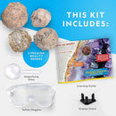 NATIONAL GEOGRAPHIC Break Open 4 Geodes Science Kit – Includes Goggles and Display Stand - STEM Science Gift for Boys and Girls, Break Your Own Geodes with Crystals (Amazon Exclusive) by TinyTreasures Baby Boutique
