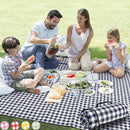 ZAZE Picnic Blankets Machine Washable, 80''x80'' Extra Large Waterproof Sandproof Foldable Compact Beach Blanket, Oversized XL Outdoor Mat for Spring Summer Camping, Park, Travel Grass(Blue and White) by TinyTreasures Baby Boutique