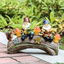 Funny Garden Gnome Statue Solar Powered Mushroom Figurine with Squirrel Gnome Durable Resin Outdoor Decoration for Patio Yard Lawn Ornament Housewarming Gift by CozyNest Decor