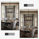 Modern Farmhouse Black Chandeliers for Dining Room, 6-Light Industrial Metal Chandeliers Geometric Pendant Lights Kitchen Island for Entryway Stairway Foyer Hallway