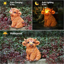 Highland Cow Solar Powered Outdoor Garden Statue, Resin Highland Cow Statue with Solar Light Lantern, Decorative Lawn, Yard Outdoor Highland Cow Decor. Unique home decorations, gifts for women by GreenHaven Gardens