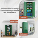 Kitchen Pantry Storage Cabinet with Doors and Adjustable Shelves, Metal ClosetMaid Food Pantry Cabinets, 75" Tall Freestanding Cupboard for Kitchen, Laundry or Utility Room, Green by CozyNest Decor