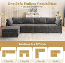 Modular Sectional Sofa with Chaise U Shaped Sectional Couch for Living Room, 5-Seater Comfy Cloud Couches with One Movable Ottoman, Plush Corduroy, Gray by CozyNest Decor