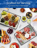 Titanium Cutting Boards for Kitchen, 2 in 1 Titanium Cutting Boards with JUICE GROOVE, Metal Chopping Board for Meat/Vegetables, Pure Titanium&Wheat Straw PP, Food-Grade, Dishwasher Safe16.3”×11”-1 PC by CozyNest Decor